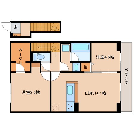 狐ケ崎駅 徒歩8分 2階の物件間取画像